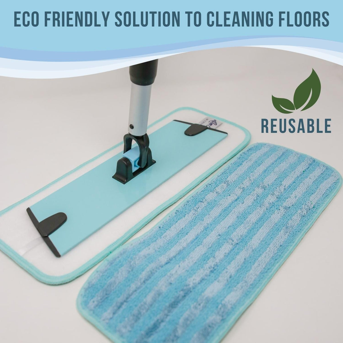 DON ASLETT 14" MICROFIBER MOP PADS AQUA SET OF 3 Don Aslett