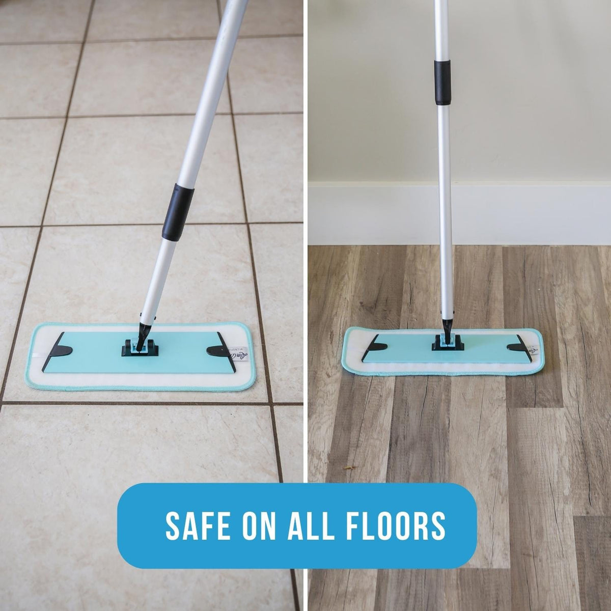 DON ASLETT 14" MICROFIBER MOP PADS AQUA SET OF 3 Don Aslett