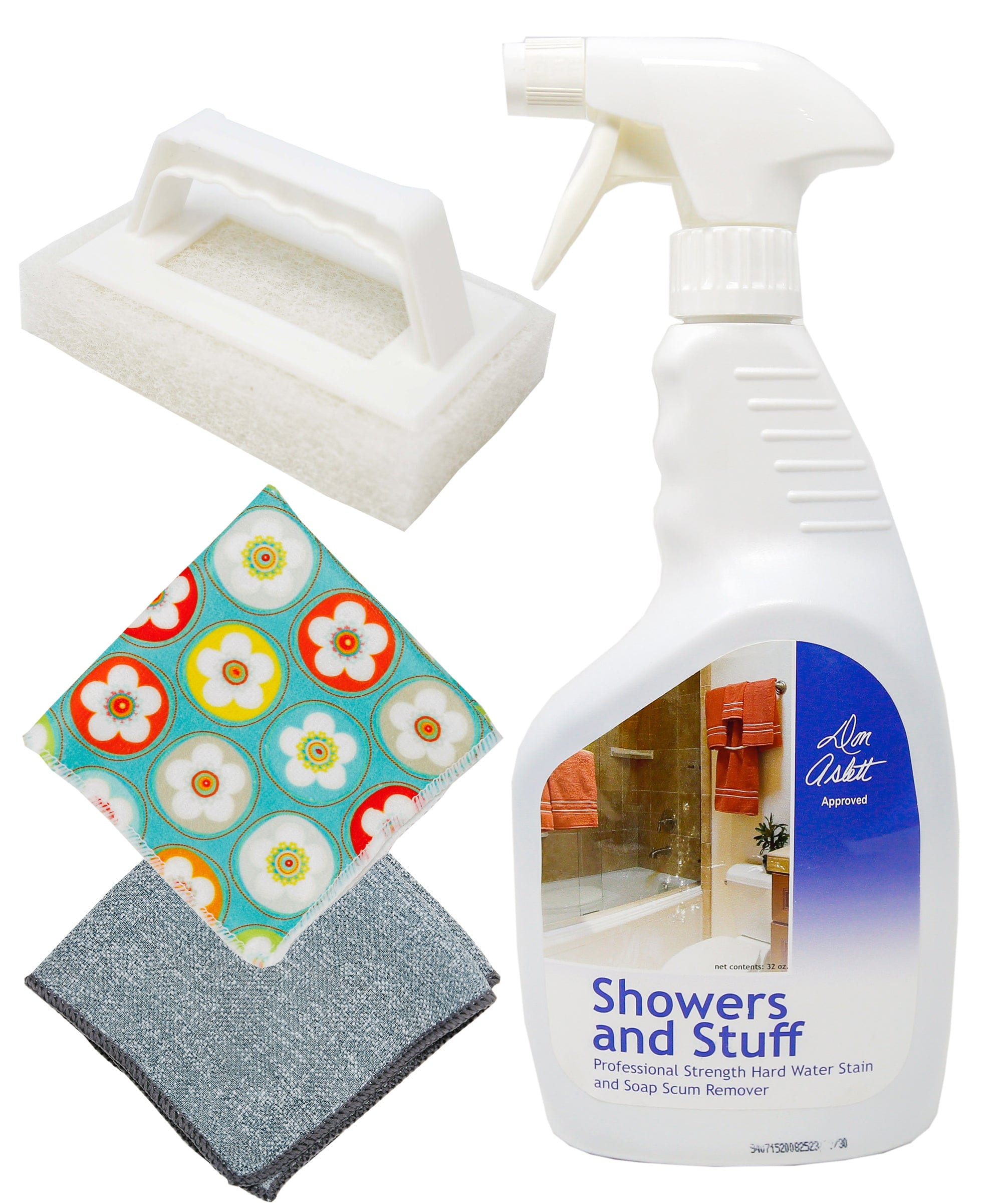 Don Aslett Showers & Stuff Starter Bundle - PROFESSIONAL STRENGTH HARD  WATER STAIN AND SOAP SCUM REMOVER
