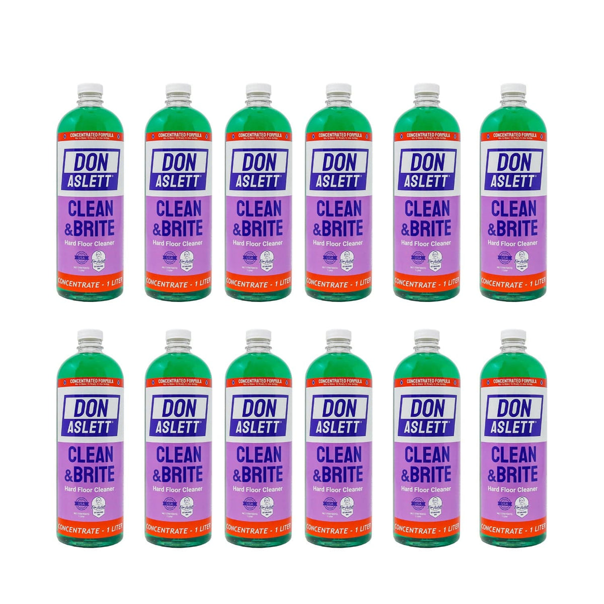 BULK CASE: Don Aslett Clean & Brite Floor Cleaner Concentrate - 12 cou