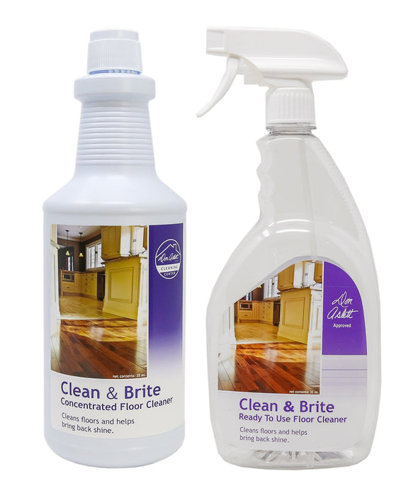 Don Aslett Clean & Brite Floor Cleaner Concentrate And Empty Bottle