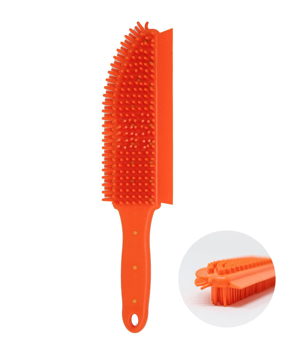 Orange Handheld Rubber Brush