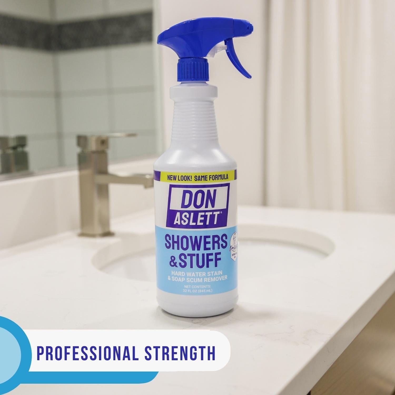 Don Aslett Showers And Stuff Cleaner 2 Pack – Professional Strength Hard  Water Stain And Soap Scum Remover