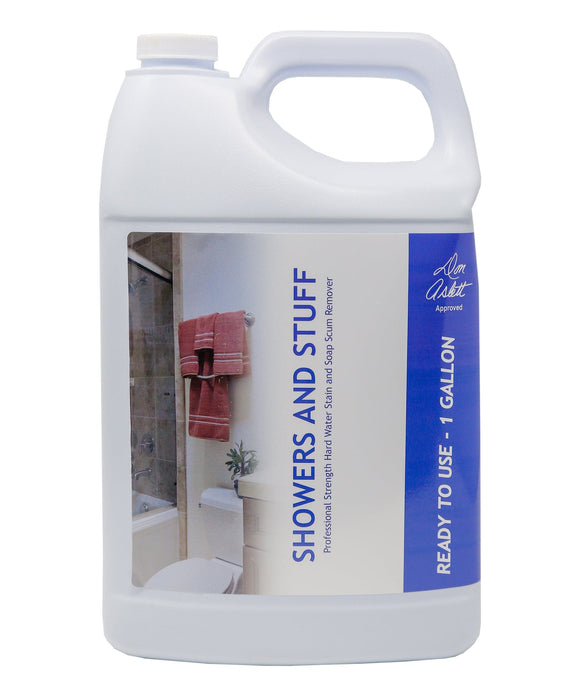Don Aslett Showers And Stuff Gallon - Professional Strength Hard Water Stain And Soap Scum Remover