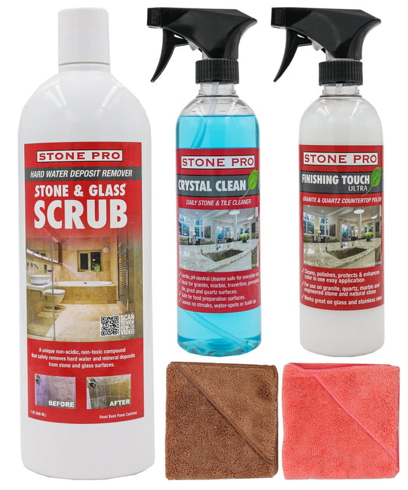 Stone Pro Ultimate Kit Crystal Clean finishing Touch Stone Scrub