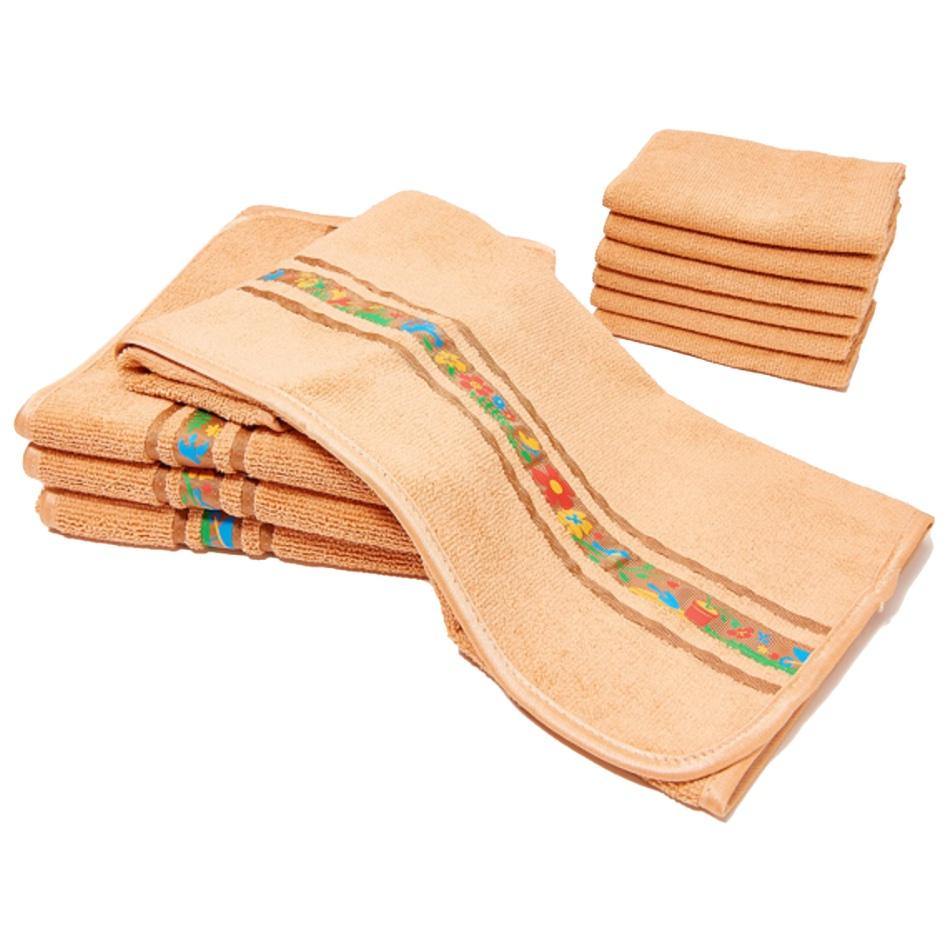 A Cleaner Home 10pc Microfiber Kitchen Towels w/ Ribbon Trim by Aslett - Don Aslett